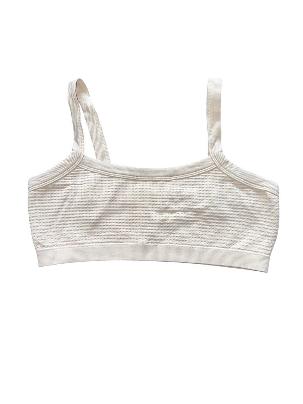 Garage Cream Waffle Crop Top Small